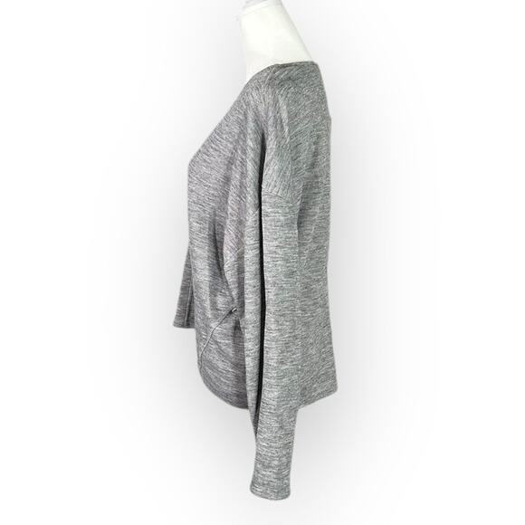 Zara Pullover Sweater Women's Small Gray V-Neck Long Sleeve Ovversized NWT - Picture 2 of 8